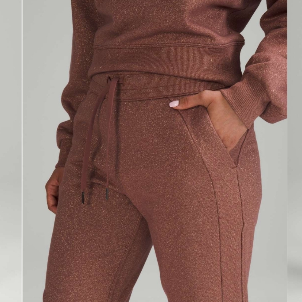 Lululemon Athletica Sparkley Brown Jogger Pants Scuba Sparkle